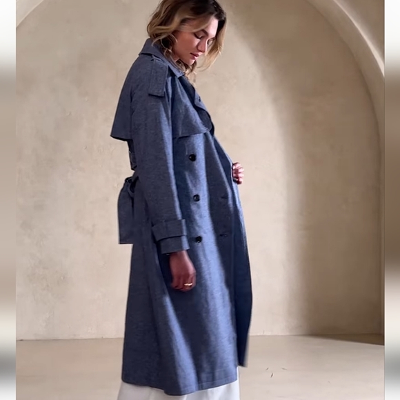 NWT BANANA REPUBLIC | Chambray Trench Coat - Picture 6 of 8